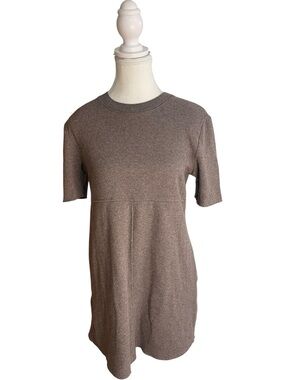 zara knit pocket dress ZARA WOMAN GRAY KNIT POCKET MINI DRESS Gold buttons Long sleeves 3920/031 S NWT